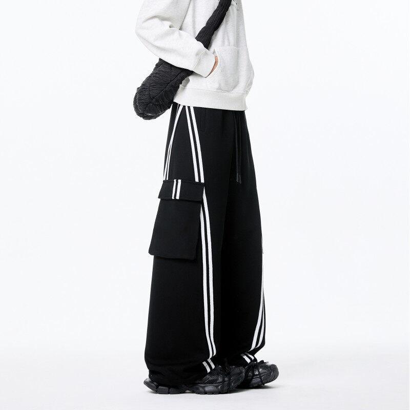 パンツ メンズ 男性用 ストライプ柄 テーパードパンツ ゆったり 大きめサイズ イージーパンツ カジュアルパンツ リラックスパンツ