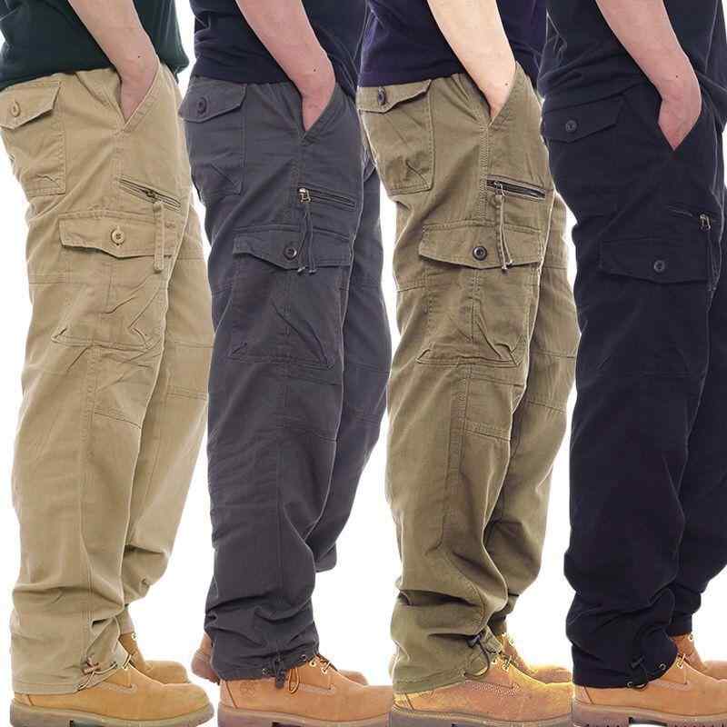 Cargo Pants - カーゴパンツ メンズ アウトドア ワークパンツ ゆったり ストレート ロングパンツ 登山 ズボン カジュアル 多ポケット カーキ ブラック グレー