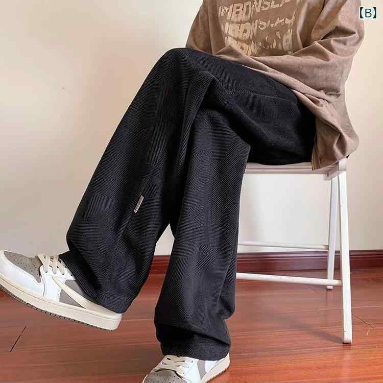 パンツ 男性用 豪華感 織り柄 ストレートパンツ ズボン メンズ ボトムス 普段使い ルームウェア 春秋冬 グレー ブラック