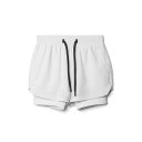 ハーフパンツ メンズ スポーツ アウトドア ランニング 短パン 通気性 速乾性 2層構造 ポリエステル カーキ ブラック ホワイト(4)