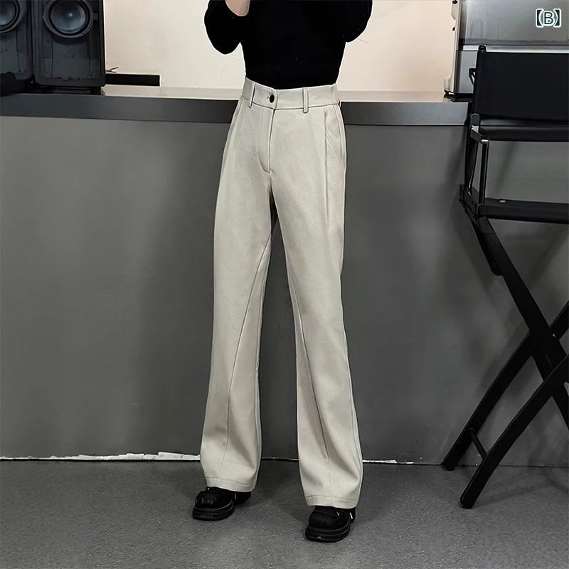 LINEAR shopのスラックス メンズ 黒 高見え テーパードパンツ きれいめ センタープレス 無地 韓国 イージーパンツ 普段使い｜アングル3