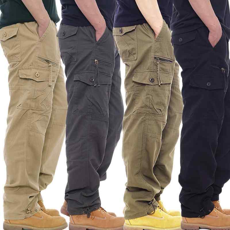 Cargo Pants - カーゴパンツ メンズ ワークパンツ ズボン 作業着 ゆったり 大きいサイズ ストレートパンツ ミリタリーパンツ 多機能 多ポケット 作業ズボン カーキ ブラック グレー ポリエステル