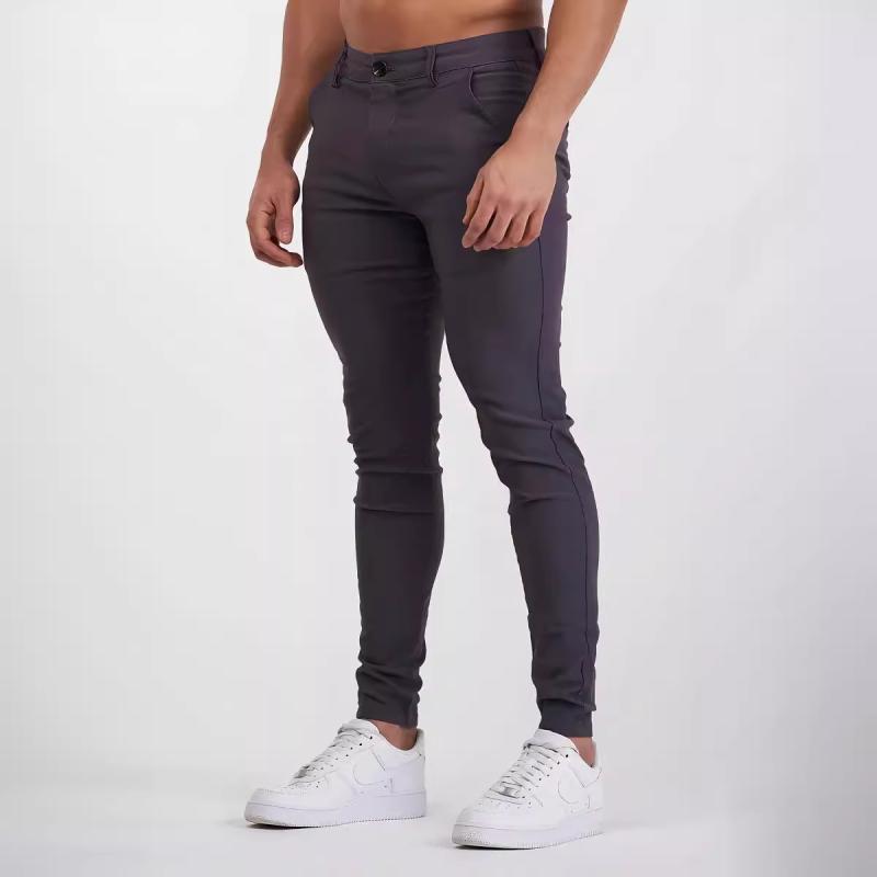 Cotton Pants - パンツ メンズ 男性用 ズボン ロングパンツ ストレート 伸縮性 コットン 普段使い アウトドア ブラック コーヒー色 杏色 ダークグレー ダークブルー