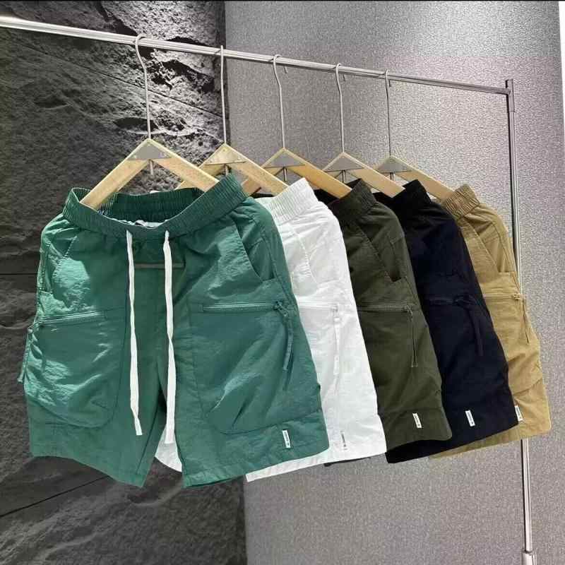 Military Shorts - ハーフパンツ メンズ 薄手 カジュアル カーゴパンツ 無地 速乾 ストレート 5分丈パンツ 男性用 短パン イージーパンツ ミリタリー 普段使い 部屋着 ブラック カーキ グリーン ポリエステル