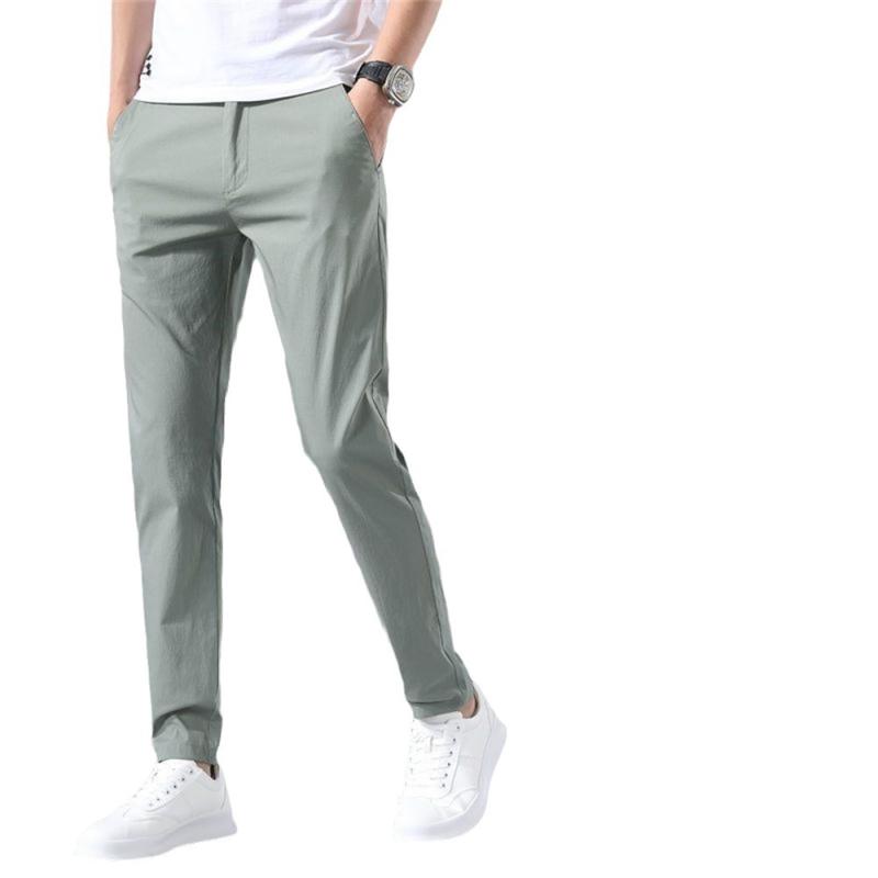 Cotton Pants - パンツ メンズ 接触冷感 リネン イージーパンツ 薄手 テーパードパンツ ズボン ボトムス 男性用 紳士 部屋着 ルームウェア 普段使い 春夏 高腰 ブラック カーキ グレー グリーン