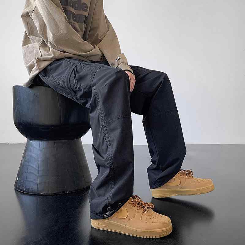 Cargo Pants - カーゴパンツ メンズ 春秋 登山パンツ スポーツ カジュアル ゆったり ストレート ワークパンツ 黒 深グレー 緑