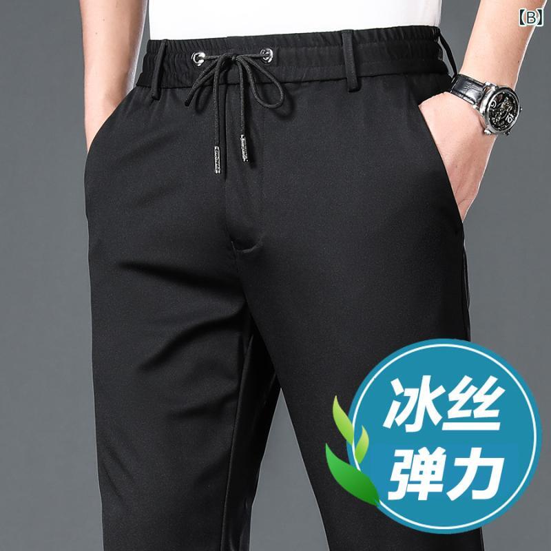 パンツ 男性用 シニア 伸縮性 イージーパンツ 大きいサイズ ゆったり ストレート 高齢者 ズボン 普段使い 部屋着 春夏 薄手 グレー ブラック ネイビー linears-10296951 LINEAR shop サンプル画像3