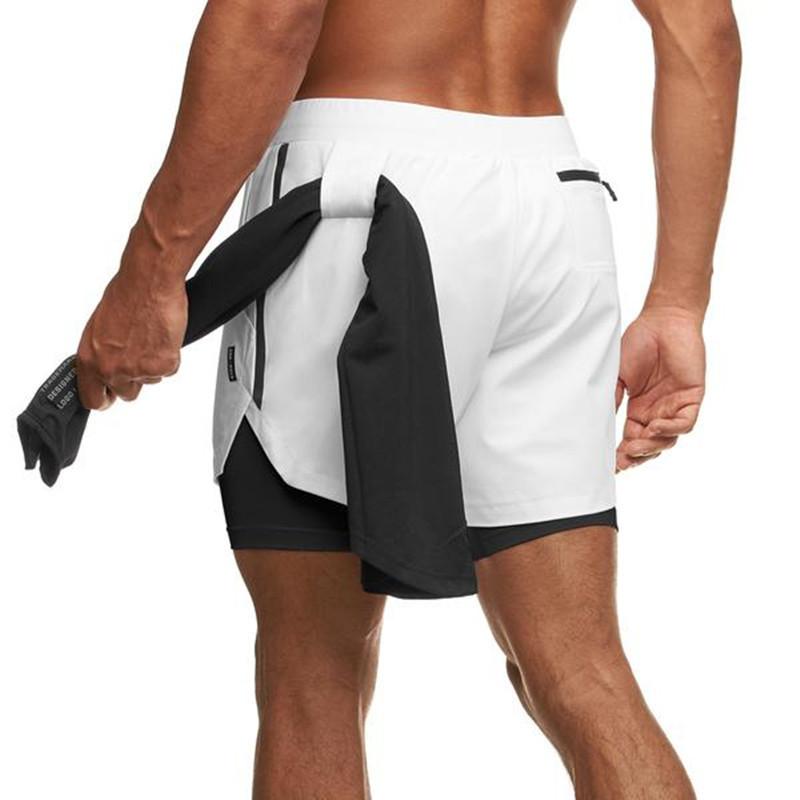 Pants - ハーフパンツ メンズ 男性用 スポーツ カジュアル 伸縮性 ポリエステル 通気性 防雨 夜間 ランニング 短パン 白 黒 赤 グレー 紺色