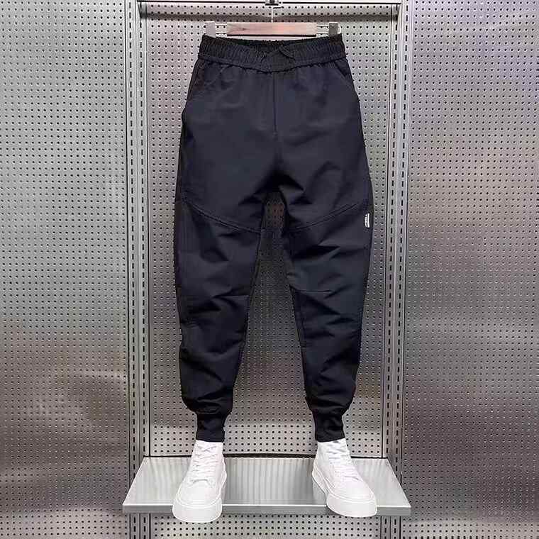 ワークパンツ 男性用 テーパードパンツ ポリエステル 無地 秋 普段使い 黒 M L XL XXL XXXL