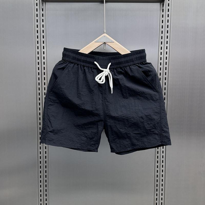 Rakuten - ショートパンツ メンズ 男性用 速乾 ハーフパンツ 無地 ドローストリング ワークパンツ スポーティー カジュアル ブラック グレー カーキ グリーン 春夏