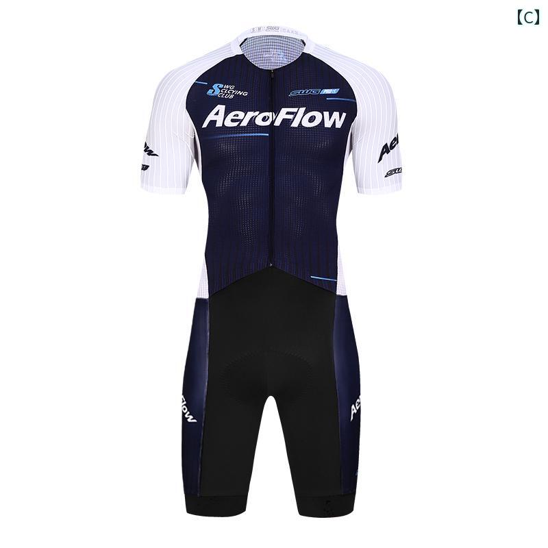 Mingsheng 夏用 メンズ サイクリング ロード バイク 競技用 通気性 半袖 トップ ジャンプスーツ.オシャレ