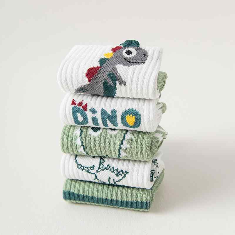 靴下 キッズ 男の子 子供用靴下 薄手 メッシュ アニマル柄 恐竜 コットン 滑り止め 吸汗 200N 春夏 秋 ..