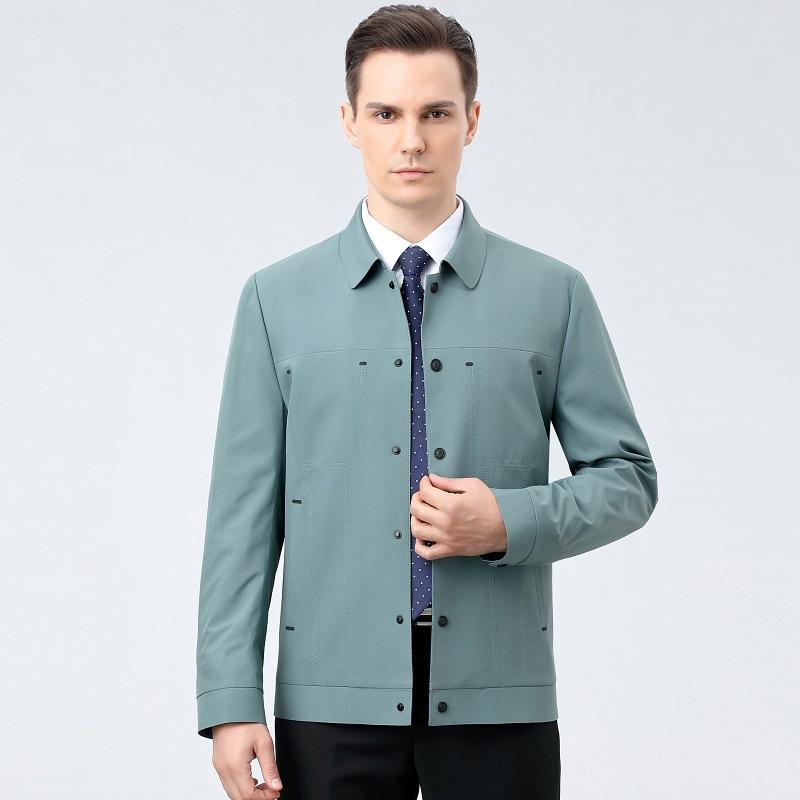 ジャケット メンズ 紳士服 春秋 薄手 襟付き 無地 アウター ビジネスカジュアル グレー 緑 紺