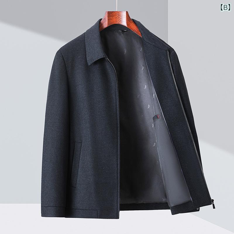 ジャケット メンズ 男性用 ウール アウター 秋冬 紳士服 ビジネス カジュアル 防寒 40代 50代 60代 グレー系 ブラック系