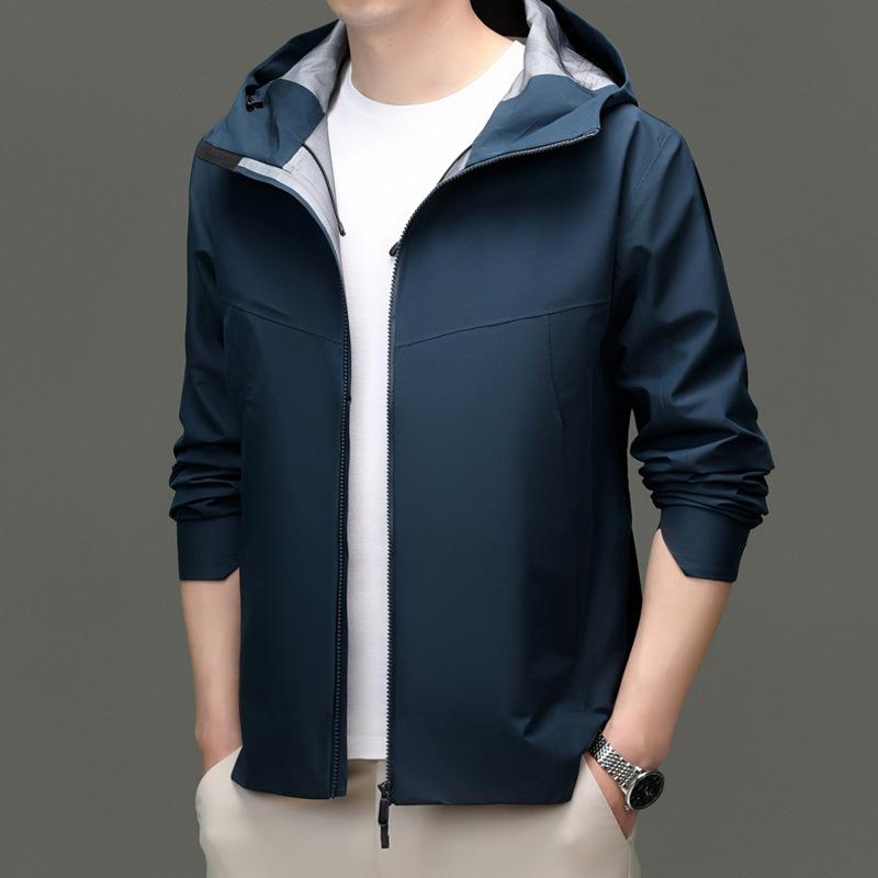 ジャケット メンズ 春物 连帽 ライトアウター ブルゾン 防風 撥水 コットン混紡 カジュアル トップス ..