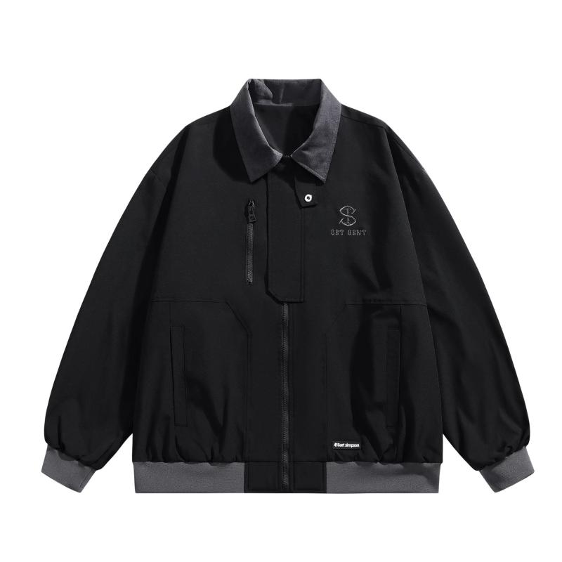 ジャケット メンズ 男性用 秋冬物 耐摩耗性 コーデュロイ 無地 フライトジャケット ワークジャケット ブルゾン ジャンパー アウター 黒 ブラック グレー ピンク系 カーキ M L XL 2XL