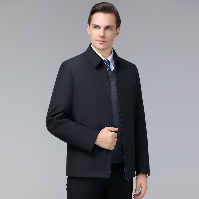 ジャケット メンズ 男性用 カジュアル ビジネス シニア 紳士服 アウター 取り外し可能 インナー付き 防風 耐摩耗 通気性 ポリエステル 秋冬 グレー 紺色 黒