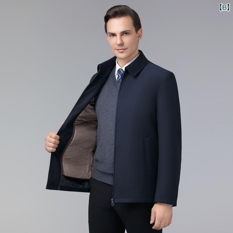 LINEAR shopのジャケット メンズ 男性用 取り外し可能 インナー付き アウター 紳士服 ビジネスカジュアル 無地 ポリエステル グレー 紺色 黒 秋冬｜アングル3
