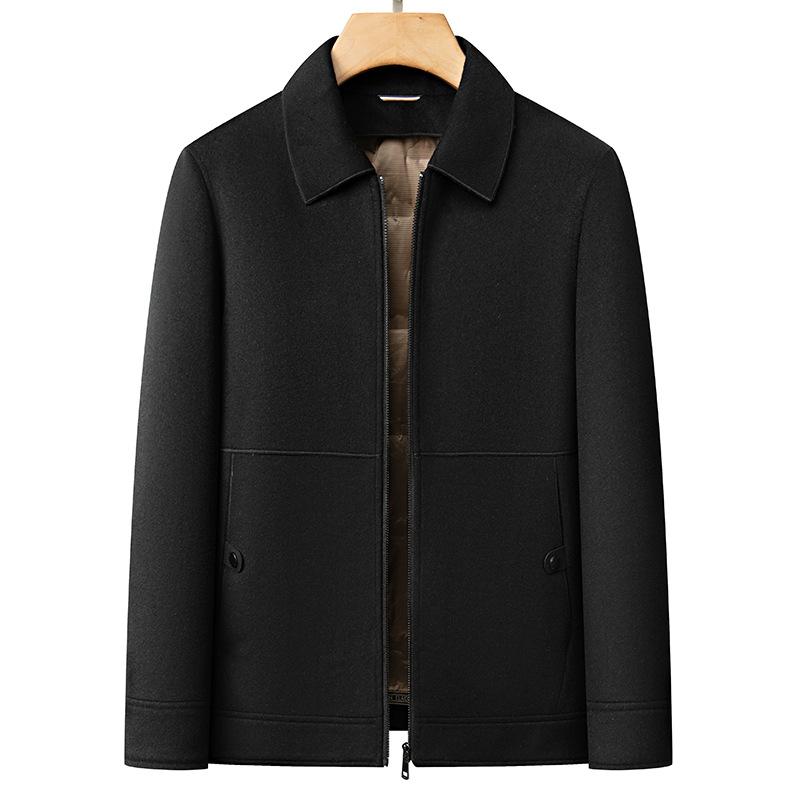 ジャケット メンズ 男性用 ウール ツイード 取り外し可能 ダウンジャケット 秋冬 冬 防風 紳士服 アウター 黒 ブラック コーヒー グレー グレー