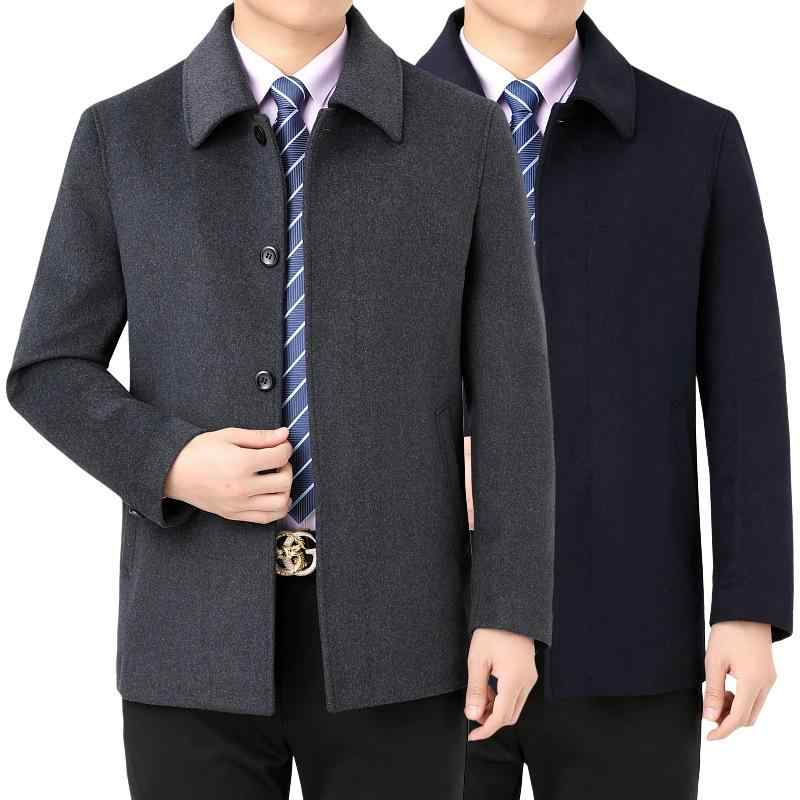 コート メンズ ウールコート ショート丈 羊毛 ジャケット 秋冬 厚手 向け 男性用 アウター 防風 グレー 黒