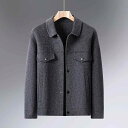 ジャケット メンズ ウールコート ショート丈 秋冬 シーズン テーラード ドロップショルダー 厚手 無地 ブラウン系 グレー系