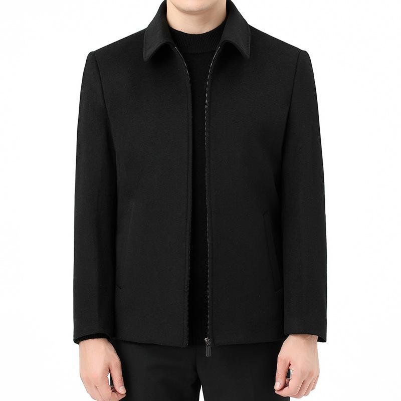 ジャケット メンズ 男性用 ウール メルトン 襟付き アウター ビジネス カジュアル 厚手 冬 防寒 ブラック ブルー系