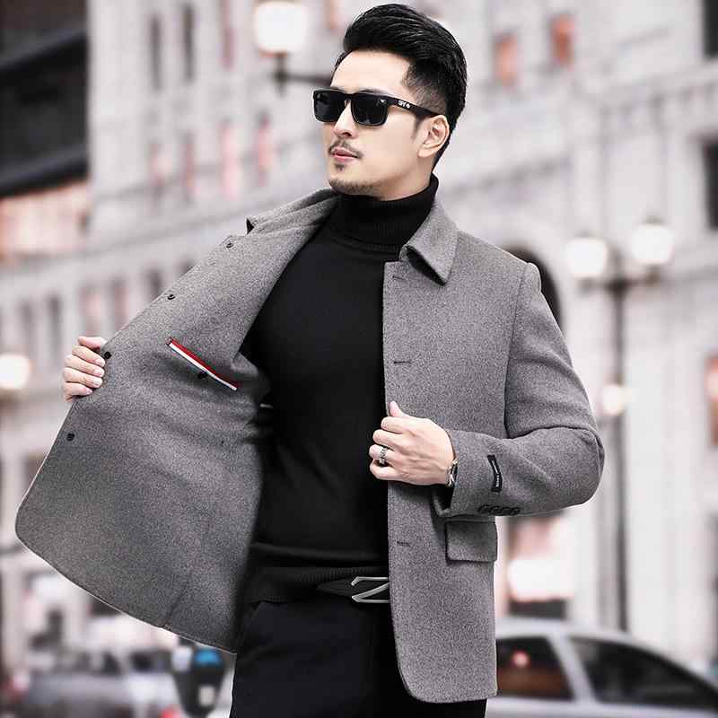 ジャケット メンズ 男性用 ウール テーラードジャケット 厚手 秋冬 防寒 ビジネス カジュアル 無地 ベージュ グレー ブラック