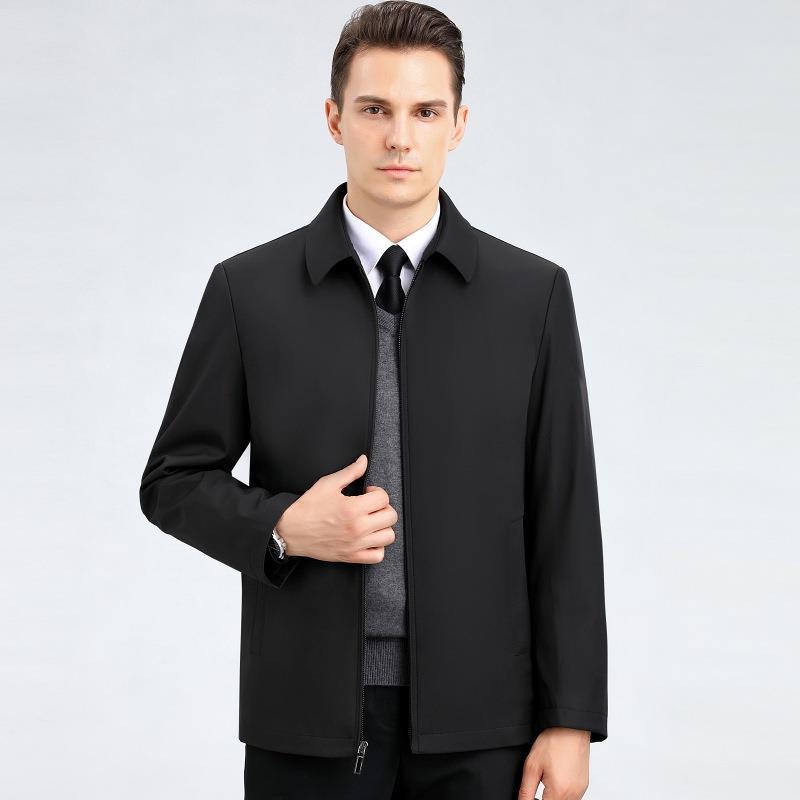 ジャケット メンズ 男性用 アウター 秋冬 紳士服 40代 50代 ビジネス カジュアル ポリエステル 通気性 吸湿速乾 ブラック ブルー系