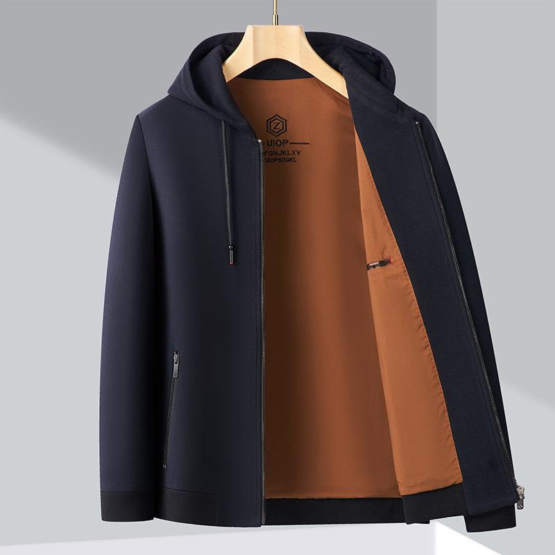 ジャケット メンズ 男性用 ウール ブルゾン 春秋 アウター ビジネス カジュアル 紳士服 トップス 長袖 立ち襟 ネイビー ブラック 170 175 180 185 190 195