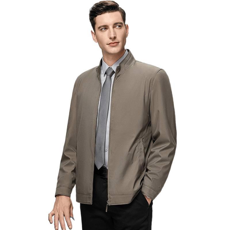 ジャケット メンズ 男性用 春秋 シーズン 立襟 紳士服 アウター ジャンパー ブルゾン ゆったり 大きいサイズ 普段使い カジュアル スタイル ネイビー ブラック カーキ レッド