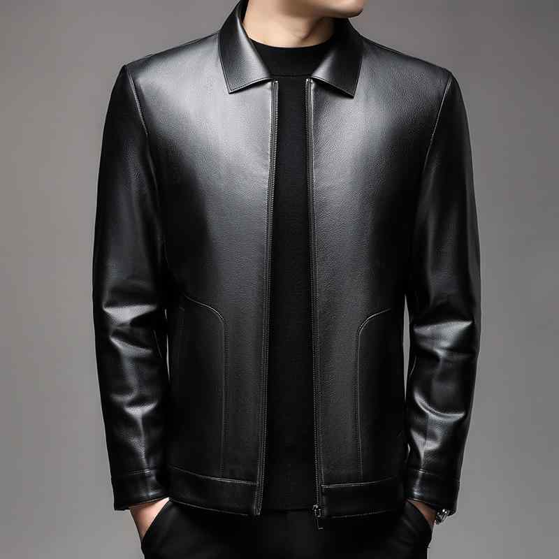 ダウンジャケット メンズ 取り外し可能 グースダウン インナー ミドルエイジド 厚手 暖かい レザー ジャケット アウター PUレザー 襟付き 冬 ブラック ベージュ