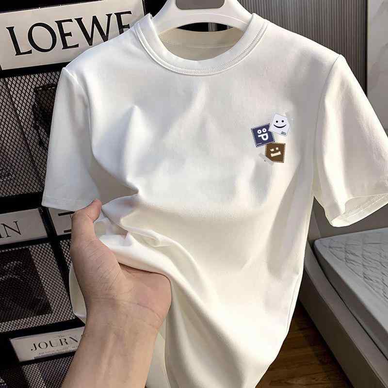 Tシャツ メンズ 半袖 プリントTシャツ ポリエステル トップス ラウンドネック ストリート カジュアル スタイル 薄手 夏