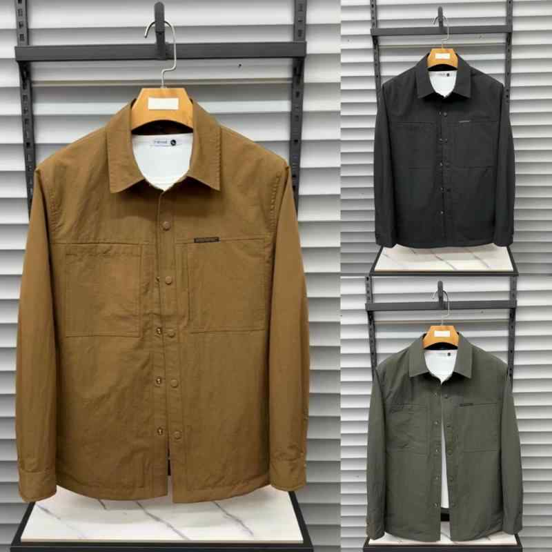 ジャケット メンズ 紳士服 カジュアル ブルゾン 耐摩耗性 ポリエステル 繊維 無地 春秋 アウター トップス 長袖 普段使い ブラック カーキ グリーン