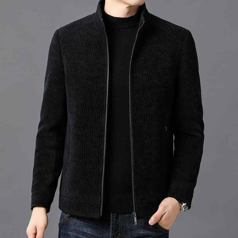 ジャケット メンズ 男性用 ブルゾン ジャンパー 裏起毛 厚手 無地 立ち襟 ポリエステル 普段使い 防風 防寒 風 紳士服 アウター トップス 秋冬