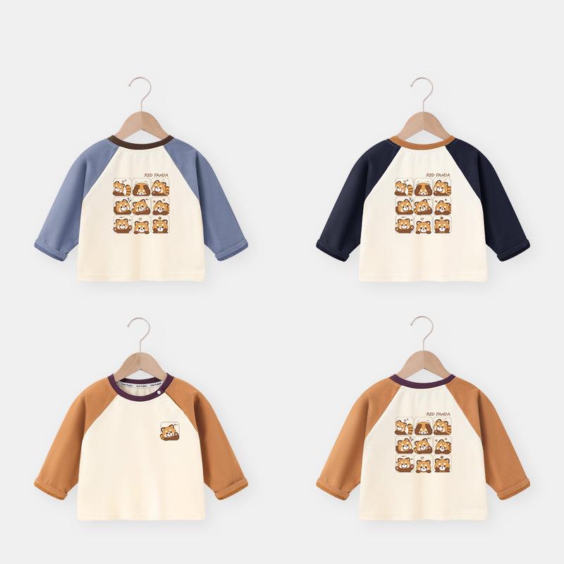 Tシャツ ベビー キッズ 長袖 春秋 男女兼用 トップス カットソー 綿 カジュアル 73CM 80cm 90cm 100cm 110cm 120cm