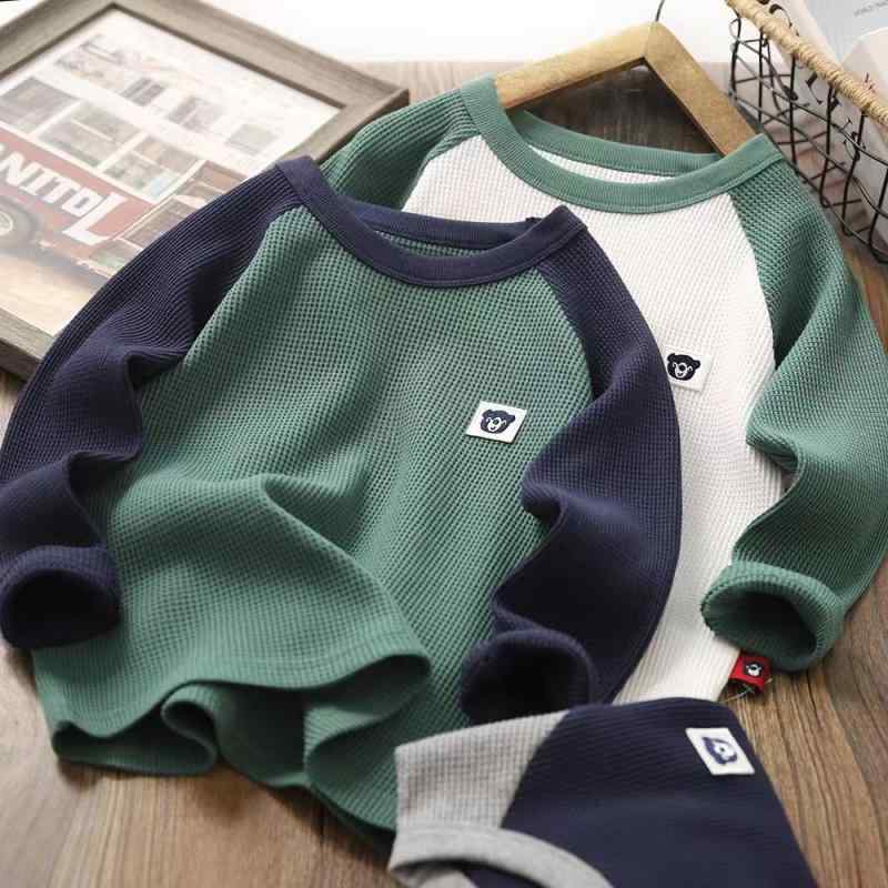 Tシャツ キッズ 男の子 子供服 ワッフル 小熊 クルーネック トップス カットソー 90 100 110 120 130 140 ポリエステル