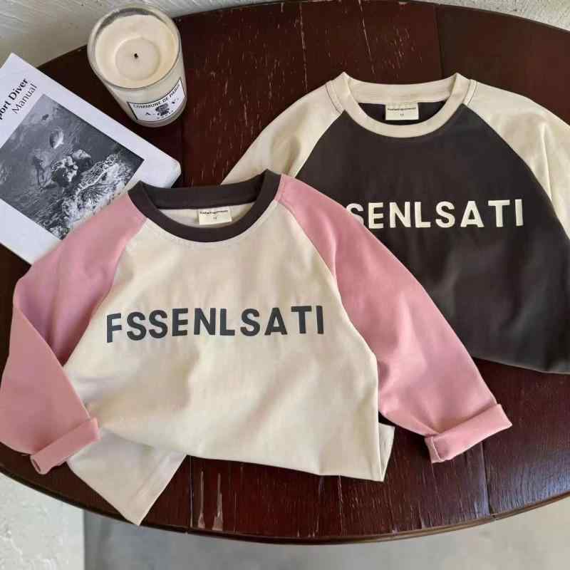 Tシャツ キッズ 長袖 カットソー 男女兼用 ベビー 子供服 トップス 綿 春秋 かわいい カジュアル ピンク系 コーヒー色 80cm 90cm 100cm 110cm 120cm 130cm 140cm 150cm