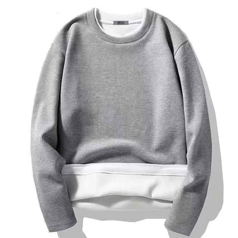 Tシャツ メンズ 男性用 長袖 秋冬 裏起毛 ワッフル 厚手 切り替え 普段使い ルームウェア