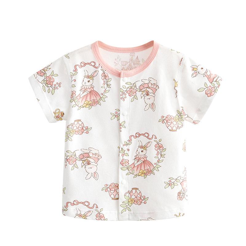 Tシャツ ベビー服 半袖 カットソー 薄手 かわいい プリント柄 通気性 コットン 66cm 73cm 80cm 90cm 100cm 110cm 120cm