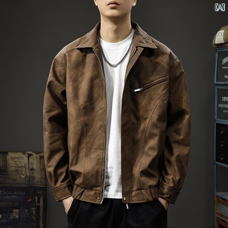 レザージャケット メンズ 秋冬 シープスキン 羊革 フライトジャケット ミリタリージャケット ブルゾン ジャンパー アウター 襟付き ショート丈 接触冷感 多ポケット 普段使い カジュアル