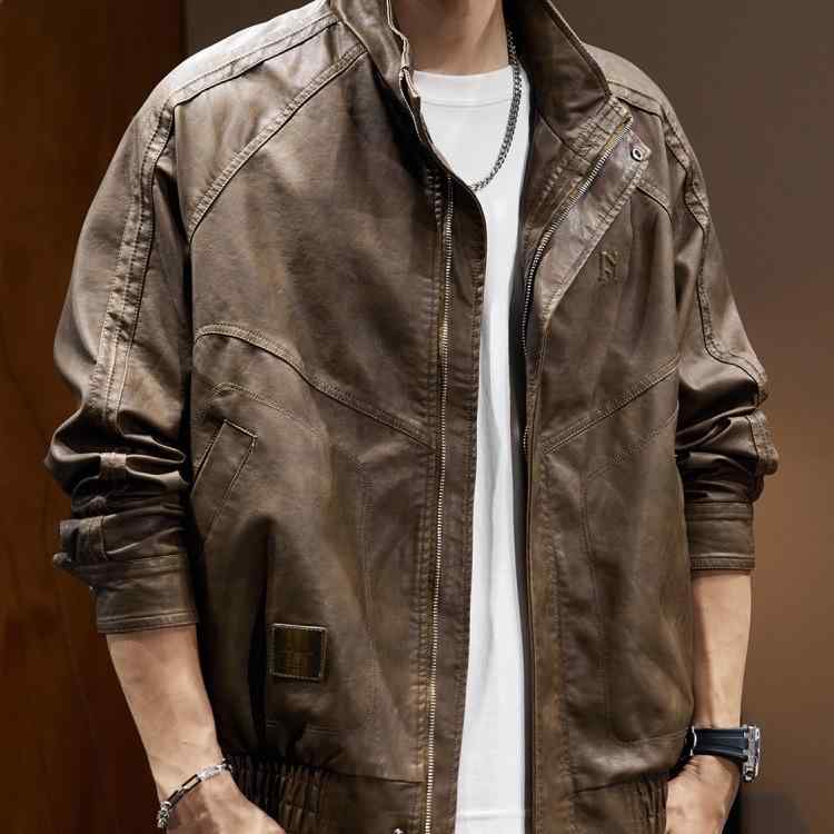 ジャケット 男性用 レザージャケット PUレザー 裏起毛 秋冬 ライダースジャケット ブルゾン アウター ブラック 黒 ブラウン 茶色