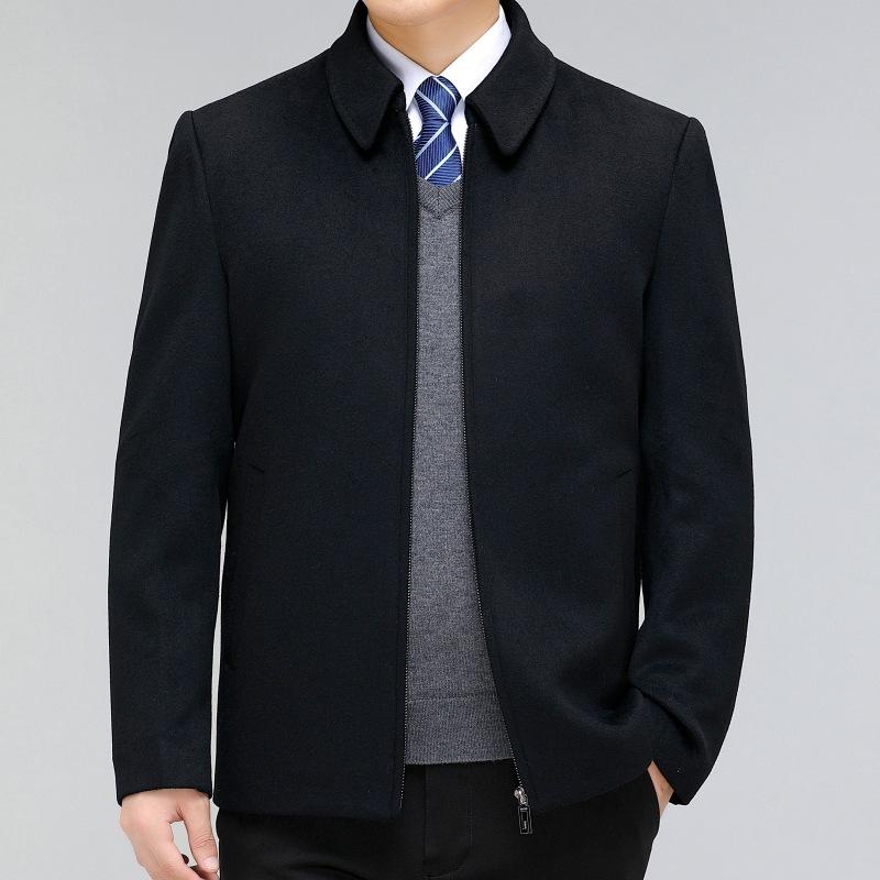 ジャケット メンズ 男性用 ウール ミドル丈 厚手 テーラード 秋冬 アウター ラシャ 羊毛 混紡 ビジネス カジュアル 無地 防寒 あたたかい