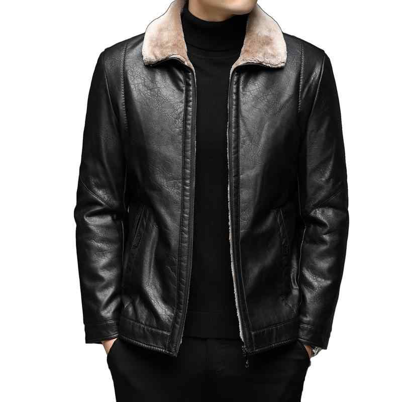 革ジャン メンズ PUレザー ジャケット 秋冬 紳士服 防風 防寒 アウター 襟付き 多ポケット 黒/深緑