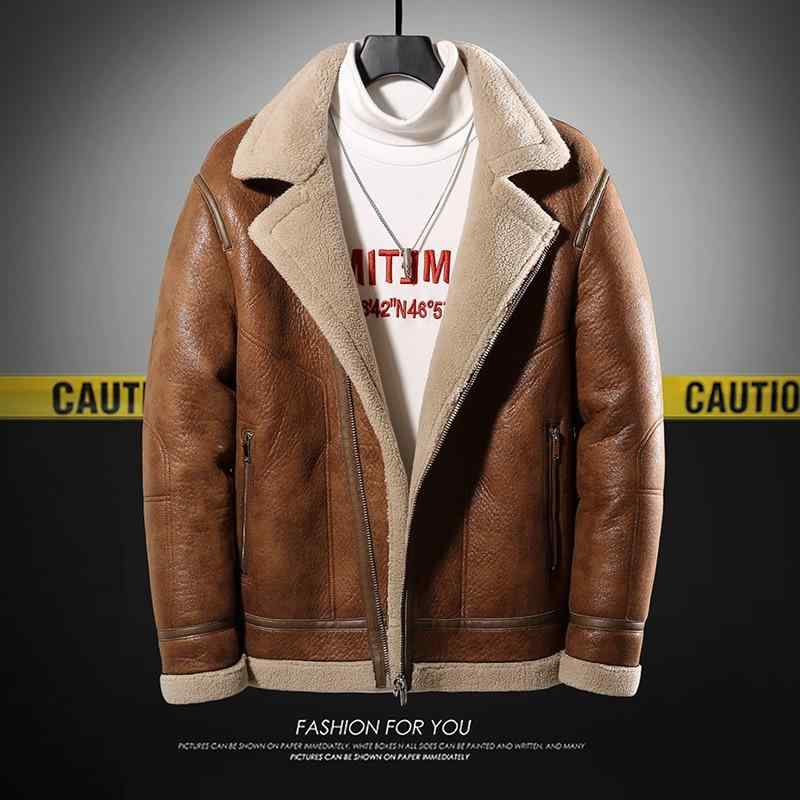 ジャケット メンズ 大きいサイズ 裏起毛 PUレザー レザージャケット ゆったり 暖かい 冬 アウター カジュアル 普段使い バイク 韓国 黒 茶色