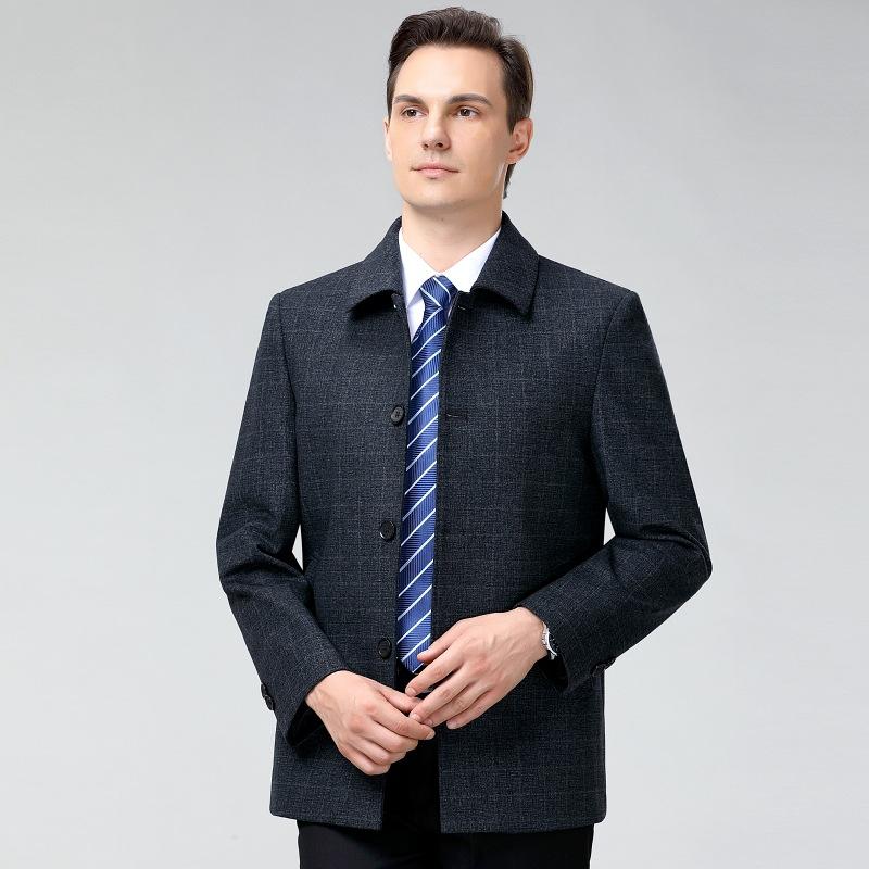 ジャケット メンズ 男性用 ウール アウター 秋冬 普段使い 40代 50代 60代 チェック柄 格子柄 ミドル丈 レギュラーフィット 襟付き 上着 羽織り