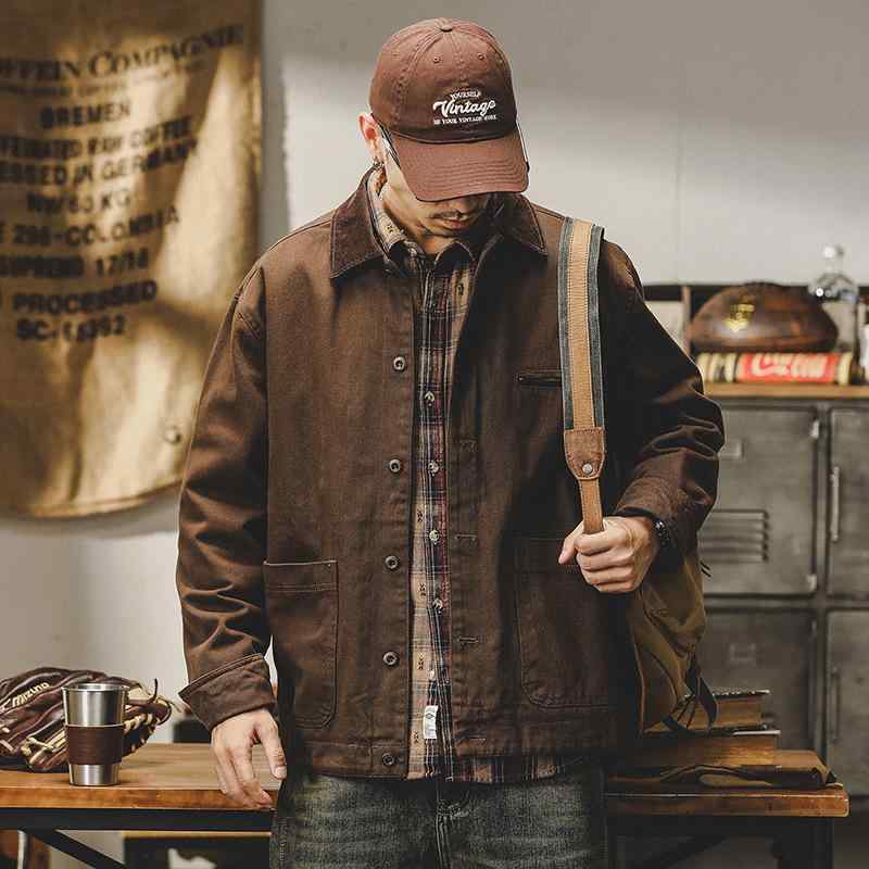 ジャケット 男性用 ハンティングジャケット ミリタリージャケット コーデュロイ ワークジャケット ブル..