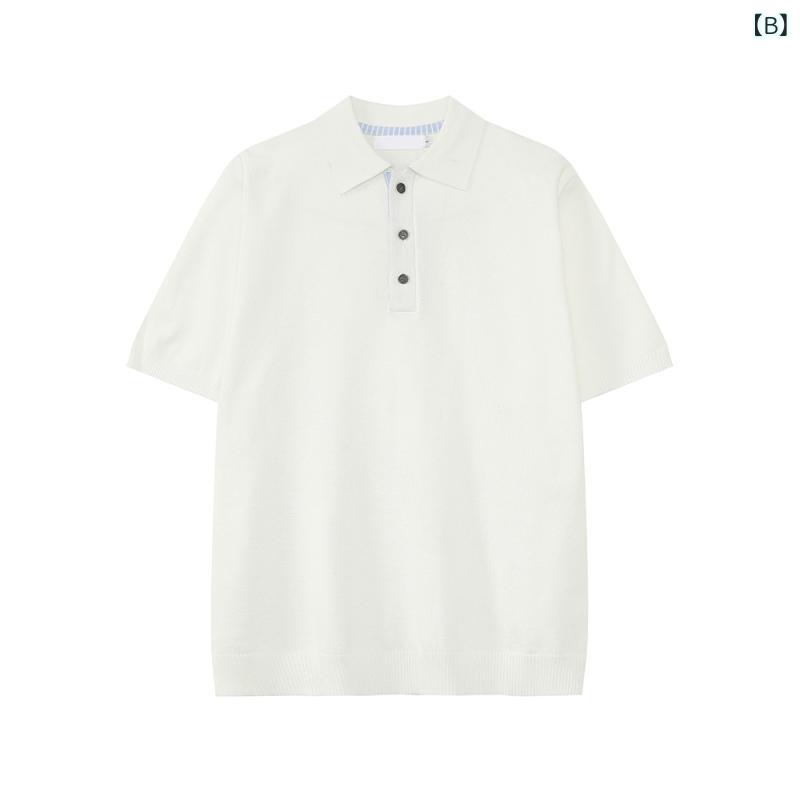 LINEAR shopのポロシャツ メンズ 無地 ニット 襟付き 半袖 Tシャツ カットソー プルオーバー 接触冷感 涼しい ビジネスカジュアル トップス 普段使い 部屋着｜アングル3