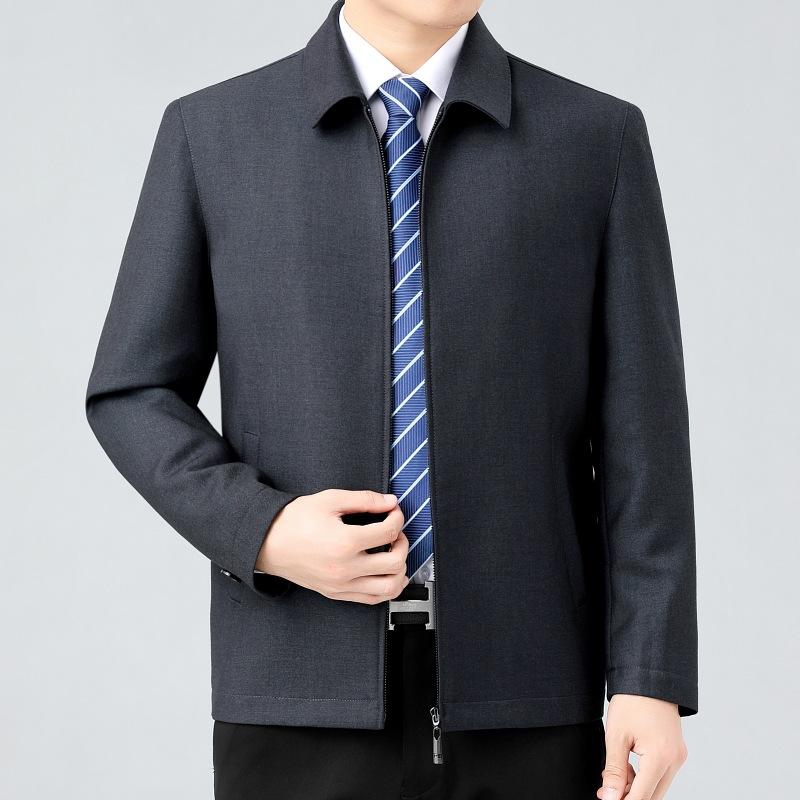 ジャケット 男性用 紳士服 アウター ビジネス カジュアル 翻襟 無地 ウール混紡 ブラック グレー