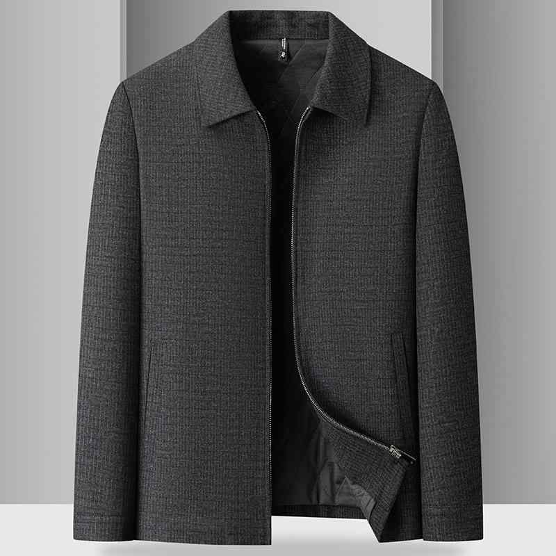 ジャケット 男性用 大きいサイズ 薄手 中綿 ビジネス カジュアル 紳士服 アウター 冬 格子柄 グレー