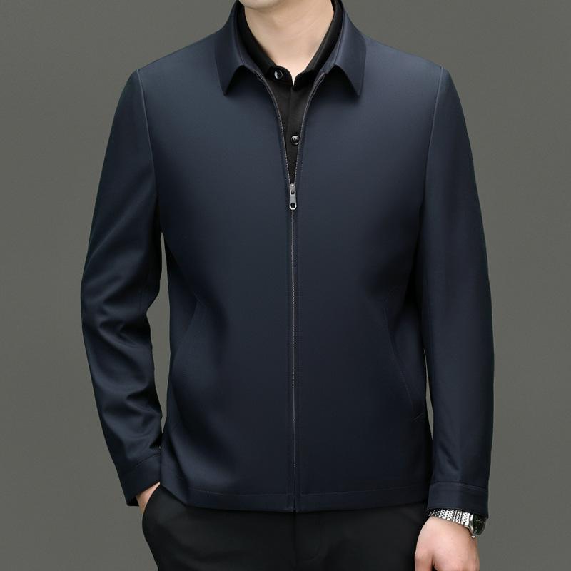 ジャケット メンズ 男性用 ビジネス カジュアル 紳士服 春秋 アウター トップス 長袖 40代 50代 60代 ポリエステル カーキ ブルー